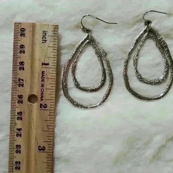 Silver Teardrop Earrings - Picture 2 of 2